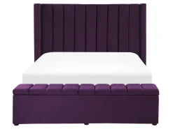 Beliani Parisanky Sametti Säilytystila Purppura 140 X 200 Cm Noyers Flash Sale