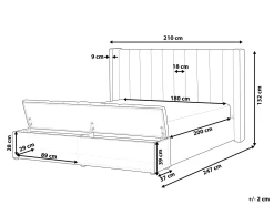 Beliani Parisanky Sametti Säilytystila Smaragdinvihrea 180 X 200 Cm Noyers Online