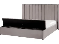 Beliani Parisanky Sametti Säilytystila Harmaa 180 X 200 Cm Noyers Cheap