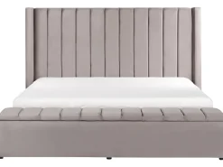 Beliani Parisanky Sametti Säilytystila Harmaa 180 X 200 Cm Noyers Cheap