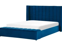 Beliani Parisanky Sametti Säilytystila Laivastonsininen 180 X 200 Cm Noyers Hot