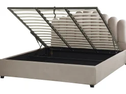 Beliani Parisanky Sametti Säilytystila Ruskeanharmaa 180 X 200 Cm Vincennes Hot