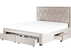 Beliani Parisanky Sametti Säilytystila Beige 180 X 200 Cm Lievin Shop