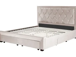 Beliani Parisanky Sametti Säilytystila Beige 180 X 200 Cm Lievin Shop