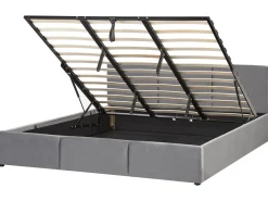 Beliani Parisanky Sametti Säilytystila Tummanharmaa 180 X 200 Cm Bousse Shop