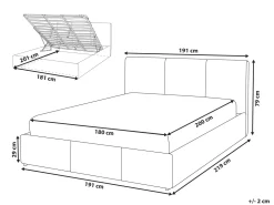 Beliani Parisanky Sametti Säilytystila Tummanharmaa 180 X 200 Cm Bousse Shop