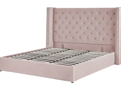 Beliani Parisanky Sametti Säilytystila Vaaleanpunainen 180 X 200 Cm Lubbon Fashion