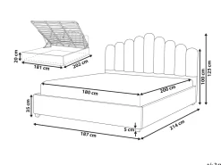Beliani Parisanky Sametti Säilytystila Pastellipinkki 180 X 200 Cm Vincennes Clearance