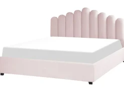 Beliani Parisanky Sametti Säilytystila Pastellipinkki 180 X 200 Cm Vincennes Clearance