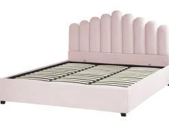 Beliani Parisanky Sametti Säilytystila Pastellipinkki 180 X 200 Cm Vincennes Clearance