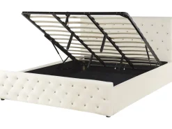 Beliani Parisanky Sametti Säilytystila Vaalea Beige 180 X 200 Cm Amiens Hot