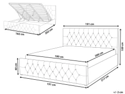 Beliani Parisanky Sametti Säilytystila Vaalea Beige 180 X 200 Cm Amiens Hot