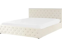 Beliani Parisanky Sametti Säilytystila Vaalea Beige 180 X 200 Cm Amiens Hot