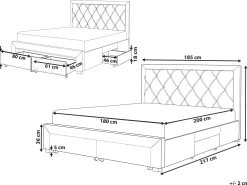 Beliani Parisanky Sametti Säilytystila Laivastonsininen 180 X 200 Cm Lievin Fashion