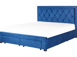 Beliani Parisanky Sametti Säilytystila Laivastonsininen 180 X 200 Cm Lievin Fashion