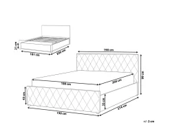 Beliani Parisanky Sametti Säilytystila Harmaa 180 X 200 Cm Rochefort Best Sale