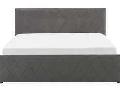 Beliani Parisanky Sametti Säilytystila Harmaa 180 X 200 Cm Rochefort Best Sale