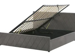 Beliani Parisanky Sametti Säilytystila Harmaa 180 X 200 Cm Rochefort Best Sale