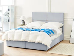 Beliani Parisanky Sametti Säilytystila Vaaleanharmaa 140 X 200 Cm Vernoyes Flash Sale