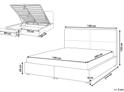 Beliani Parisanky Sametti Säilytystila Vaaleanharmaa 140 X 200 Cm Vernoyes Flash Sale