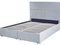 Beliani Parisanky Sametti Säilytystila Vaaleanharmaa 140 X 200 Cm Vernoyes Flash Sale