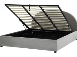 Beliani Parisanky Sametti Säilytystila Vaaleanharmaa 180 X 200 Vaucluse Discount