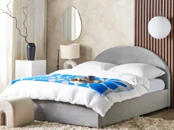 Beliani Parisanky Sametti Säilytystila Vaaleanharmaa 180 X 200 Vaucluse Discount