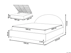 Beliani Parisanky Sametti Säilytystila Vaaleanharmaa 180 X 200 Vaucluse Discount