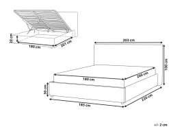 Beliani Parisanky Sametti Säilytystila Luonnonvalkoinen 180 X 200 Cm Lavaur Store