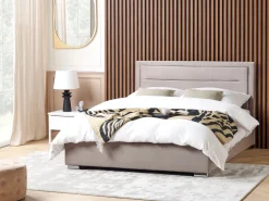 Beliani Parisanky Sametti Säilytystila Ruskeanharmaa 180 X 200 Cm Rouen Shop