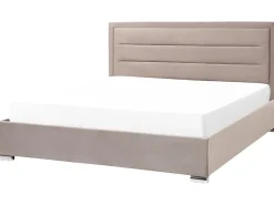 Beliani Parisanky Sametti Säilytystila Ruskeanharmaa 180 X 200 Cm Rouen Shop