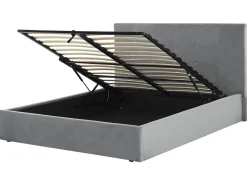 Beliani Parisanky Sametti Säilytystila Vaaleanharmaa 160 X 200 Cm Lorient Hot