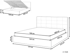 Beliani Parisanky Sametti Säilytystila Vaaleanharmaa 160 X 200 Cm Lorient Hot