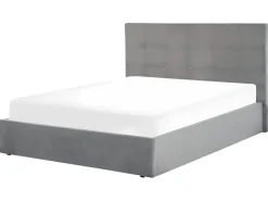 Beliani Parisanky Sametti Säilytystila Vaaleanharmaa 160 X 200 Cm Lorient Hot