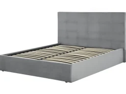 Beliani Parisanky Sametti Säilytystila Vaaleanharmaa 160 X 200 Cm Lorient Hot