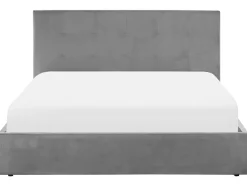 Beliani Parisanky Sametti Säilytystila Vaaleanharmaa 160 X 200 Cm Lorient Hot