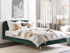 Beliani Parisanky Sametti Smaragdinvihrea 180 X 200 Cm Flayat New