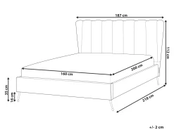 Beliani Parisanky Sametti Usb-Portti Beige 160 X 200 Cm Miribel Fashion