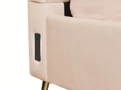 Beliani Parisanky Sametti Usb-Portti Beige 160 X 200 Cm Miribel Fashion