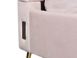 Beliani Parisanky Sametti Usb-Portti Pastellipinkki 140 X 200 Cm Miribel Fashion