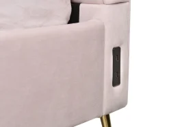 Beliani Parisanky Sametti Usb-Portti Pastellipinkki 140 X 200 Cm Miribel Fashion