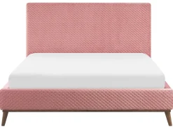 Beliani Parisanky Sametti Vaaleanpunainen 160 X 200 Cm Bayonne Cheap