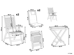 Beliani Parvekekalustesetti Akaasiapuinen Ruskeanharmailla Pehmusteilla Java Cheap