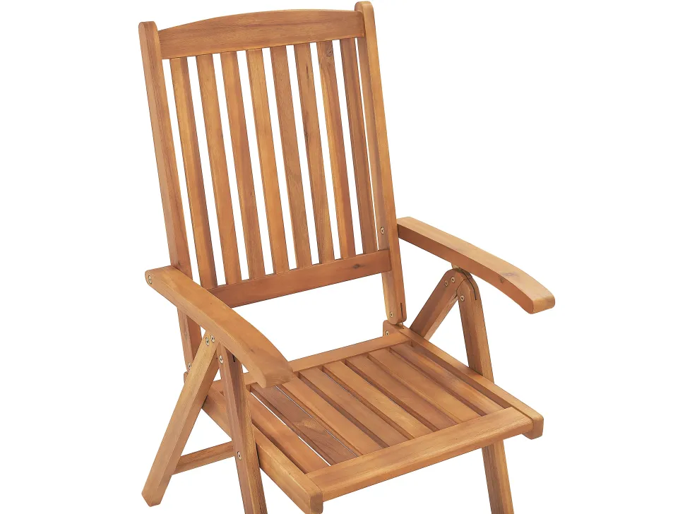 Beliani Parvekekalustesetti Akaasiapuinen Ruskeanharmailla Pehmusteilla Java Cheap