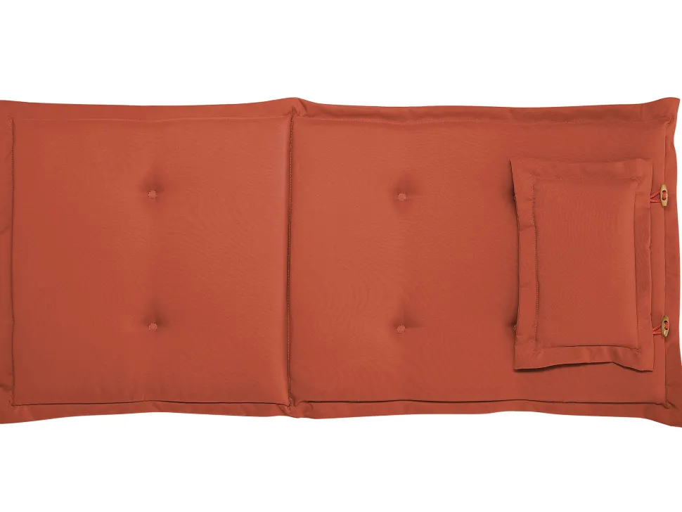 Beliani Parvekekalustesetti Akaasiapuinen Terrakotan Varisilla Pehmusteilla Java Clearance