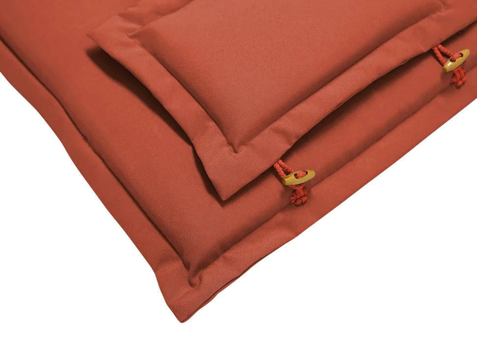 Beliani Parvekekalustesetti Akaasiapuinen Terrakotan Varisilla Pehmusteilla Java Clearance