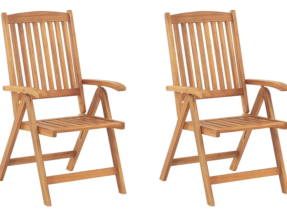 Beliani Parvekekalustesetti Akaasiapuinen Terrakotan Varisilla Pehmusteilla Java Clearance