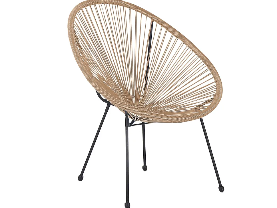 Beliani Parvekekalustesetti Polyrottinki Luonnollinen Acapulco Ii Sale