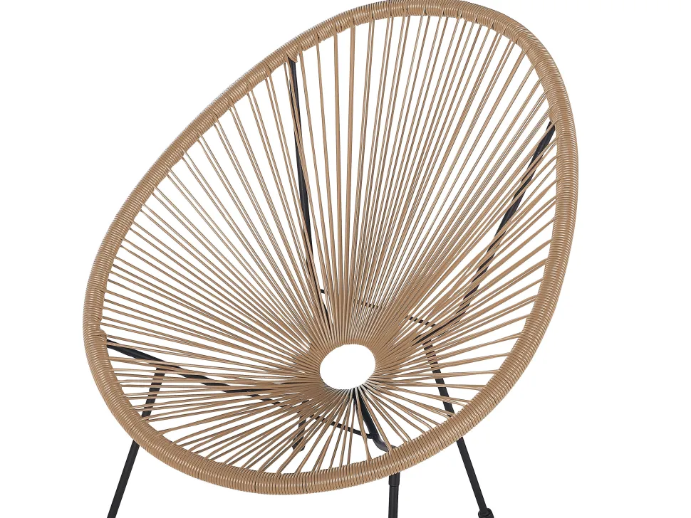 Beliani Parvekekalustesetti Polyrottinki Luonnollinen Acapulco Ii Sale