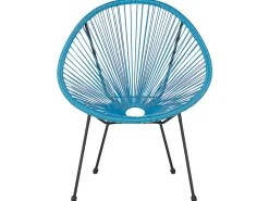 Beliani Parvekekalustesetti Rottinkinen Sininen Acapulco Ii Sale